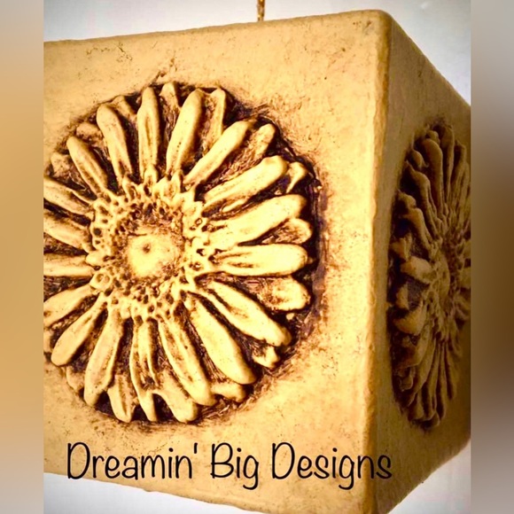 EMBELLISHED Hand Painted Floral Cube Paper Mache Ornament, Christmas Tree Decor - Picture 4 of 7